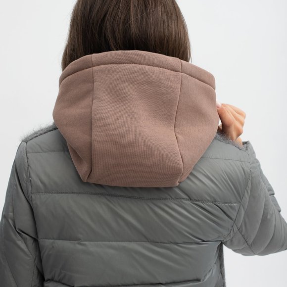 UNU Hooded Scarf Dark Beige Cotton Balaclava Hat NWT - Picture 4 of 6